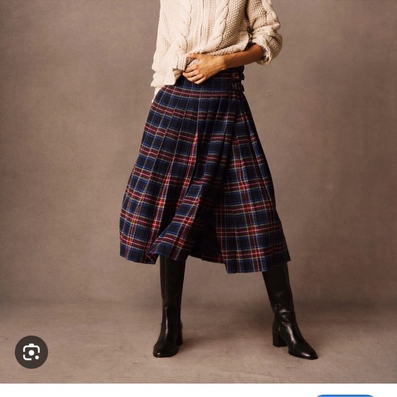 Boden Dresses & Skirts - Boden Josephine Check Wool Rich Kilt Skirt Tartan Navy/Multi Sz US 14 NWT